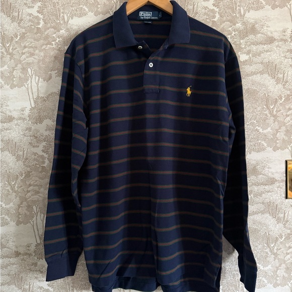 Ralph Lauren Other - Vintage 90s Polo by Ralph Lauren Men's Long-Sleeve Navy Stripe Polo